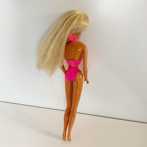 Mattel Barbie Doll Sun Jewel Blonde Blue Eyes Bendable Legs Tan Skin Earrings - Picture 7 of 8